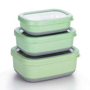 Custom stainless steel stackable leakproof restaurant bento lunch box for adults