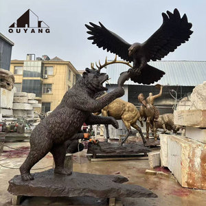 Escultura de Animales Salvajes de Cobre Fundido a Tamaño Real para Decoración de Jardín y Paisaje, Estatua de Oso y Águila en Bronce para Parques al Aire Libre - Product Image 5