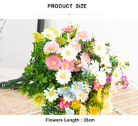 AM-AFF06 Ammy 35cm Bunga Sutra Buatan Kecil Buket Daisy Kecil Buatan Tangan Bunga Daisy Hari Valentine Buket Bunga Pernikahan