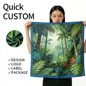 Trendy Scarf <strong>Silk</strong> Bag Custom Pattern Print Narrow Necktie for Women Handbag Decoration Hair Band Supply Items Ads - Product Image 1