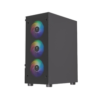 Caja de PC para Juegos MicroATX de Torre Media de Alto Rendimiento, Fabricada en Acero, con Ventana Lateral