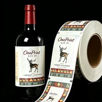 Etiqueta Adhesiva Personalizada para Botellas de Vino, con Logotipo Estampado en Lámina Dorada, Impermeable y de Lujo