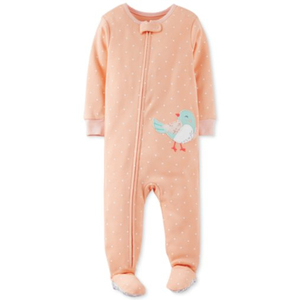 Nouveauté Combinaison bébé fille personnalisée en coton biologique avec fermeture éclair et motif animal - Product Image 1