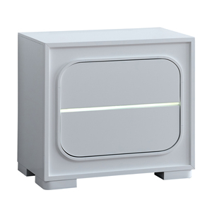 Comodino Milan G08590 N Bianco, Tavolino Moderno con Spazio di Archiviazione, Arredamento Camera da Letto - Product Image 2