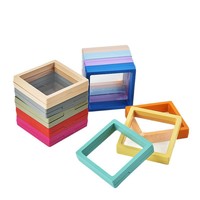 Boîtes de présentation flottantes 7x7cm en PE transparent pour bijoux