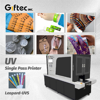 Imprimante de bracelets Giftec UV à passage unique CMYKW 600 DPI, machine à jet d'encre numérique pour tissus non tissés