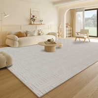 Grand tapis moderne de luxe léger, couleur unie, imperméable, lavable en machine, avec dos en latex, tapis rectangulaire pour salon