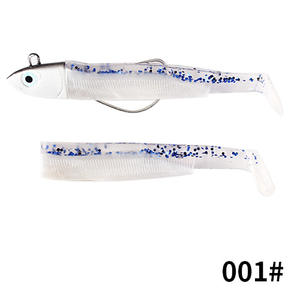 12g 10.5cm Black <strong>Mino</strong> Lead Head Soft Bait with <strong>T</strong>-Tail PVC Double Tailed Bass Perch for Bottom Fishing - Product Image 3