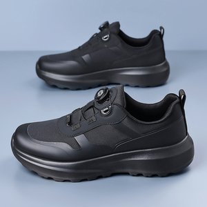 Chaussures <span class=keywords><strong>de</strong></span> course pour hommes, entièrement noires, avec système <span class=keywords><strong>de</strong></span> laçage à boucle rotative, baskets athlétiques, chaussures <span class=keywords><strong>de</strong></span> marche légères, chaussures <span class=keywords><strong>de</strong></span> sport amortissantes - Product Image 5