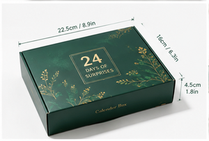 24 Day <b>Christmas</b> Countdown Calendar <b>Box</b> with Green Gold Floral Design Numbered Compartments for Family Kids and Holiday Gifting - Product Image 6