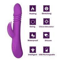 Vibromasseur télescopique intelligent chauffant pour femme, jouet sexuel pour stimulation du point G, produits sexuels pour adultes
