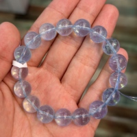 Bracelet Feng Shui de luxe en pierre naturelle brute, perles rondes d'aquamarine, cristal image