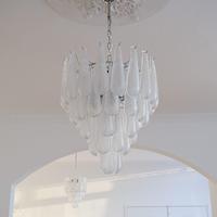 Lustre LED en cristal de verre vintage français, luminaire suspendu de luxe pour escalier, salon, salle à manger, chambre, duplex, plafond ouvert, taille moyenne