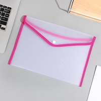 Pochette de classement A4 colorée en PP, sacoche de bureau pour papiers de test, porte-documents A4 à bouton, dossiers transparents en PP étanches pour le rangement de documents