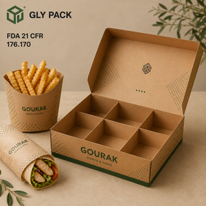 Boîte à <span class=keywords><strong>emporter</strong></span> personnalisée pour wraps shawarma avec compartiments pour frites, houmous et sauce, emballage alimentaire de qualité alimentaire - Product Image 2