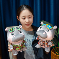 Jouet en peluche en coton PP super doux et mignon, petit hippopotame pygmée rebondissant, poupée, marionnette, pendentif pour machine à griffes