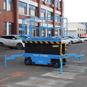 Plataforma Elevadora de Tijera Telescópica Hidráulica Móvil Manual Eléctrica de 6 a 12 m de Bajo Precio en China para Alquiler - Product Image 1