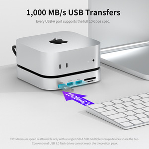 2025 Trending Mac Mini M4 Hub Stand con <span class=keywords><strong>4TB</strong></span> M.2 SSD Enclosure M4 Pro Dock con HDMI 4K 60Hz 2024 MacMini USB C Hub Accesorios - Product Image 2