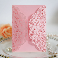 Tarjetas de Invitación con Diseño Floral Láser para Ritos de Pasaje