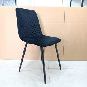 Grande Table à Manger Effet Bois Marron 6 Chaises Pesaro Velours Pieds Noirs DE 4 CHAISES <span class=keywords><strong>LEO</strong></span> VELOURS BROSSÉ BLEU - Product Image 6