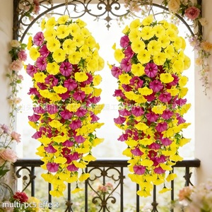 ดอกไม้ประดิษฐ์แบบกิ่งดอกผักบุ้งพลาสติก ช่อดอกไม้สำหรับงานแต่งงาน ตกแต่งภายนอกอาคาร ใช้ตกแต่งบ้านและสวน - Product Image 1
