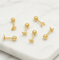 Boucles d'oreilles clous papillon tendance en acier inoxydable plaqué or pour bébés et enfants, bijoux cadeau