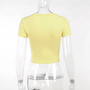 Camicie ritagliate con scollo a v a maniche corte Sexy estive da donna alla moda Top Casual Streetwear Crop Top camicia donna Top alla moda - Product Image 6