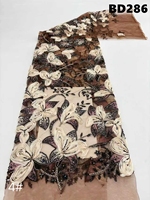 Tissu en dentelle de velours perlé et pailleté de Bolivie, tissu en dentelle brodée de tulle exquis pour robes de mariée haut de gamme