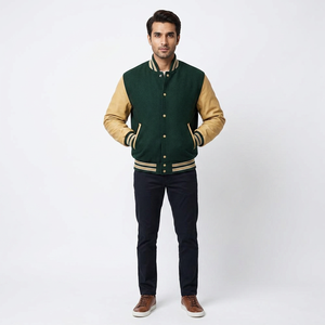 Wholesale Blank Letterman <b>jackets</b> for <b>men</b> women Wool <b>Leather</b> Letterman Baseball <b>Jackets</b> CollegeBaseballjacket for <b>men</b> - Product Image 1