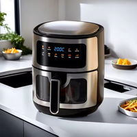 Four à air numérique multifonctionnel commercial 1400W en acier inoxydable 5,5L avec écran tactile, sans huile et économe en énergie