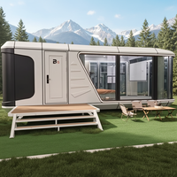 Maisons préfabriquées en conteneurs écologiques en aluminium extensible, capsules spatiales, mini-maisons sur roues, luxe commercial, 20 pieds/40 pieds