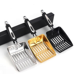 ตักทรายแมวโลหะพร้อมด้ามจับยาวพลั่วทรายแมวสแตนเลสทนทาน - Product Image 1