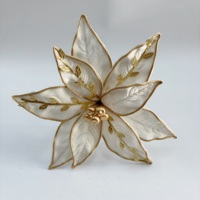 Poinsettia en polyester synthétique 2026 pour couronnes, ornement d'intérieur, taille personnalisée, décoration murale, décorations de Noël pour la maison et centres commerciaux
