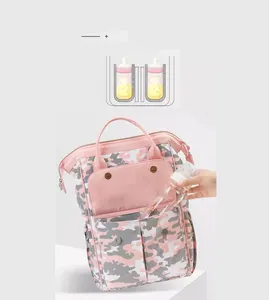 Bolsa de fraldas para viagem com logotipo personalizado, bolsa fofa impermeável para mamãe de bebê, bolsa de fraldas para garrafa de bebê
