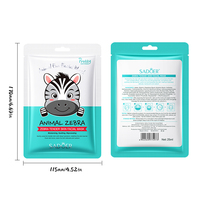 Masque facial en feuille SADOER à motif animal zèbre, raffermissant, nourrissant, éclaircissant, hydratant, à l'acide hyaluronique