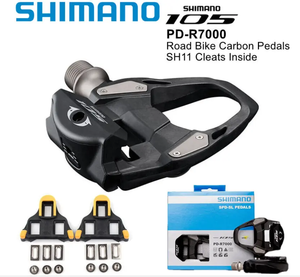 Pedales de Carretera <span class=keywords><strong>SHIMANO</strong></span> <span class=keywords><strong>105</strong></span> R7000 Pro para Bicicleta de Carretera - Diseño de Una Sola Cara con Juego de Placas SH11 - Product Image 3