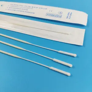 Hisopo de muestra Nasal de nailon, embalaje Individual, flocado, estéril, 15cm