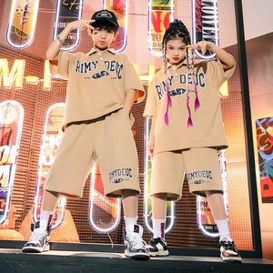 Niños adolescentes que muestran trajes <span class=keywords><strong>ropa</strong></span> de Hip Hop caqui Polo camiseta pantalones cortos casuales <span class=keywords><strong>para</strong></span> niña niño trajes de baile de Jazz <span class=keywords><strong>ropa</strong></span> de escenario - Product Image 4
