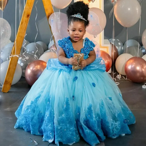 Vesto Da Festa Per Bambini Per Ragazze Abi Da Compleanno Per Damigella D 'onore Per Bambini Ricamo In Pizzo Abi Da Principessa Per Ragazza Di Fiori Abo Da Ballo - Foto 6
