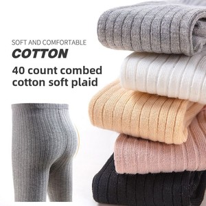 Collants pour filles Printemps-Été, Leggings pour enfants en coton tricoté à rayures verticales, Chaussettes épaisses respirantes avec grand nœud pour bébé - Product Image 2