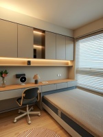Tatami sur mesure de style nordique simple pour toute la maison, lit de rangement multifonctionnel pour petit appartement avec design baie vitrée