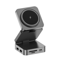 Hub USB-C Multifunción con Carga Inalámbrica y Soporte para Tarjeta Micro SD, Aleación de Aluminio, USB 3.0 de Alta Velocidad 5Gbps