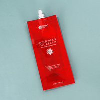 Pochette en mylar rouge anti-odeur, emballage écologique cosmétique, sac à bec pour crème solaire