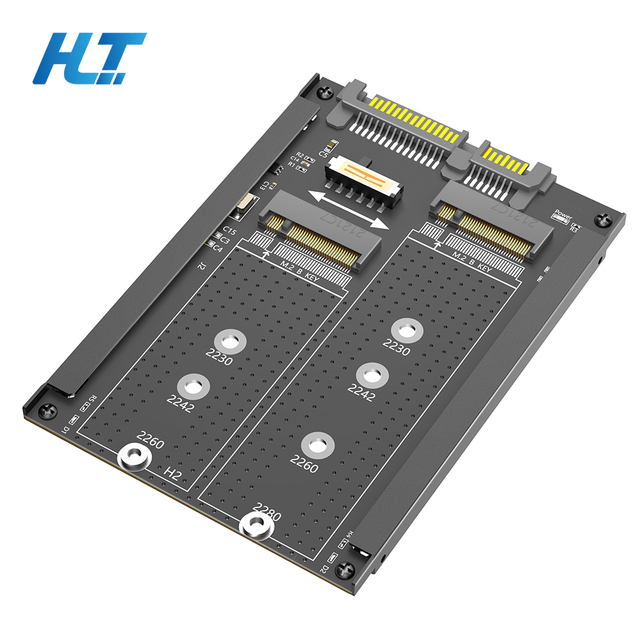 Dual M.2 NGFF SSD to for III Adapter 2.5 Inch Metal Frame Bracket SSD Selection Switch for 2230-2280 SSD Desktop/Server Stock