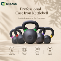 Ensemble de kettlebells en fonte de haute qualité et durables avec poids marqué, design moderne de 24 cm pour l'entraînement en salle de sport commerciale