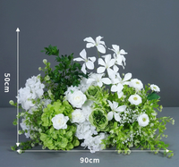 Morandi-stijl kunstbloemen rij bos serie nepbloemen voor bruiloft T-podium gang decoratie