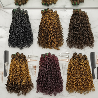 Lot de Cheveux Elf en Gros, 100g par Paquet, Tissage Double Trame Façonné à la Machine, Cheveux Remy Bouclés et Volumineux, 100% Cheveux Humains pour Extensions Capillaires