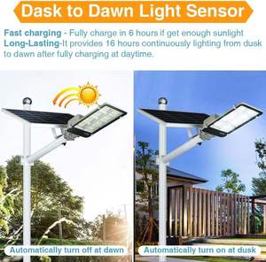 Lampadaires solaires en gros, prix fabricant, aluminium, étanches IP67, 60W, 100W, 120W, 240W, 360W, 500W, LED solaires pour zones rurales - Product Image 2