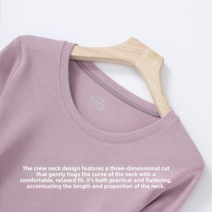 Conjunto Térmico Auténtico de <span class=keywords><strong>Lana</strong></span> <span class=keywords><strong>Merino</strong></span> Genuina para <span class=keywords><strong>Mujer</strong></span>; <span class=keywords><strong>Camiseta</strong></span> <span class=keywords><strong>Interior</strong></span> de Cuello Alto de Talla Grande, Forro Polar Extra Grueso, Color Sólido, Otoño/Invierno - Product Image 4