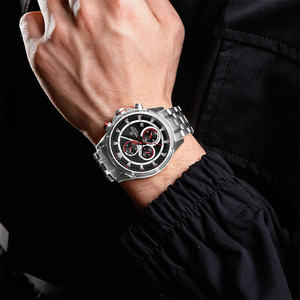 Montres à quartz lumineuses NAVIFORCE 8046 pour hommes, en acier, étanches, avec calendrier, chronographe, trois aiguilles, originales, nouvelle mode - Product Image 4